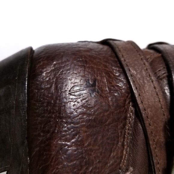 FRYE Jane Heritage Buckle Strap Knee High Western Riding Boots Horse Girl Brown - Picture 7 of 9